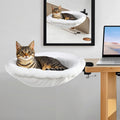 XANGNIER Cat Desk BedTable Nest Cat Bed with 2 Winter/Summer Replaceable Pet MatsCat Hammock for Your DeskIndoor Desk Perch for Cats Up to 50 LbsUnique and Modern Cat Furniture