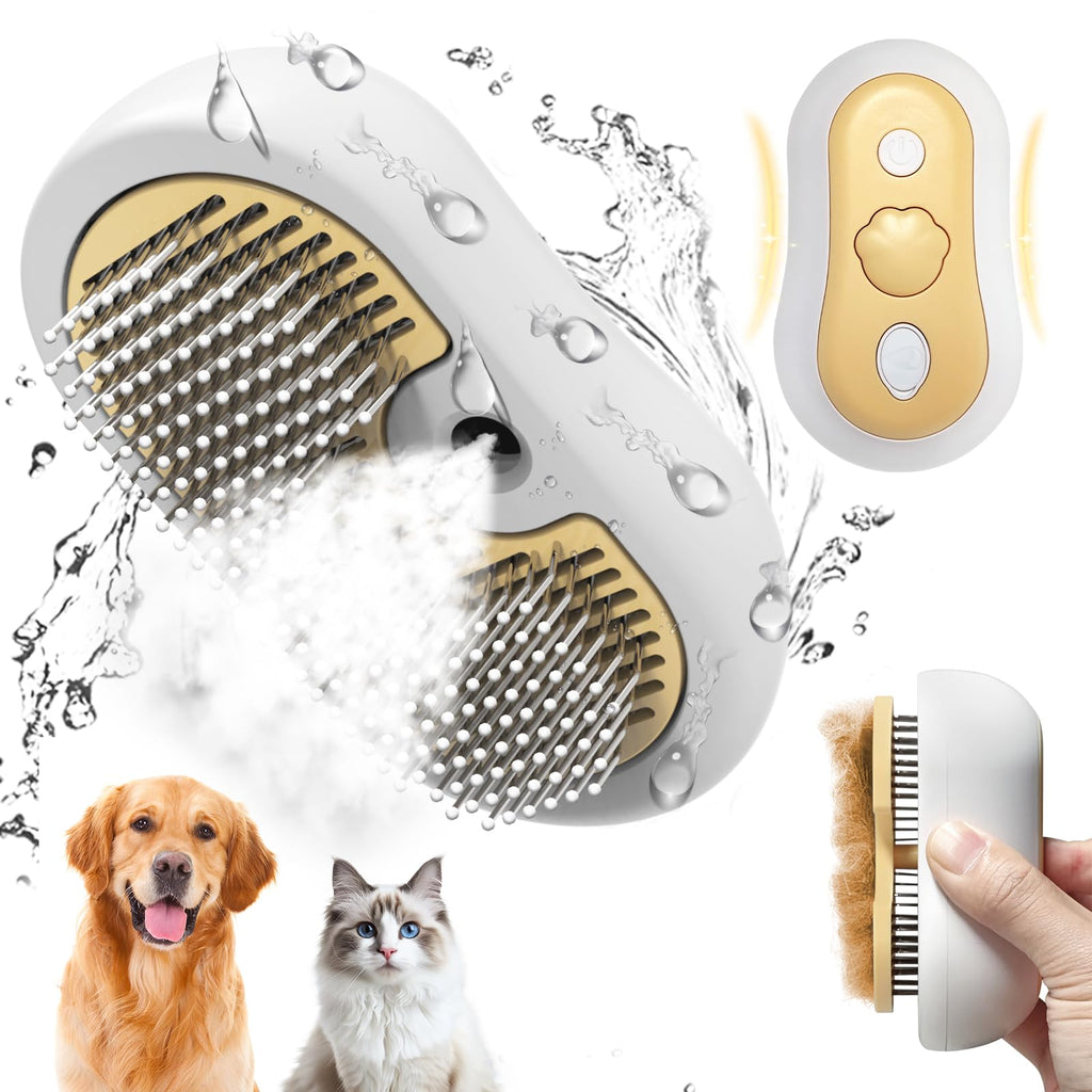 ZEKURAPA Cat Steam Brush3in1 Cat Brush for SheddingCat Steam Brushes for indoor CatsRechargeable Cat Deshedding Brush with Steam for Long & Short Haired Cats and Dogs